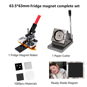 Kit de máquina para hacer imanes cuadrados de 63.5 mm con cortador de papel y 1000 piezas de materiales, prensa manual para hacer insignias con botones para fotos personalizadas - Product Image 4