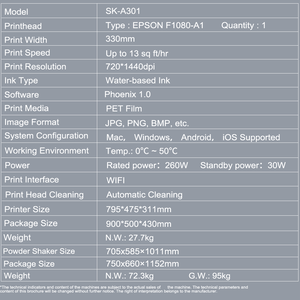 เครื่องพิมพ์อิงค์เจ็ทแบบตั้งโต๊ะ DTF รุ่น Xp600 หัวพิมพ์แบบ USB/Wi-Fi เชื่อมต่ออัตโนมัติเต็มรูปแบบ หมึกพิกเมนต์สำหรับพิมพ์ฉลาก ใหม่-ไม่ต้องใช้คอมพิวเตอร์ รุ่น Sk-a301 Dtf - Product Image 4