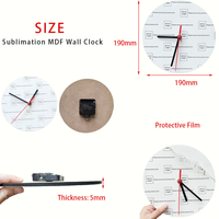 MDFSUB pabrik Cina penjualan langsung Dekorasi Rumah bulat 19cm sublimasi kosong MDF Jam bentuk lingkaran sublimasi jam dinding