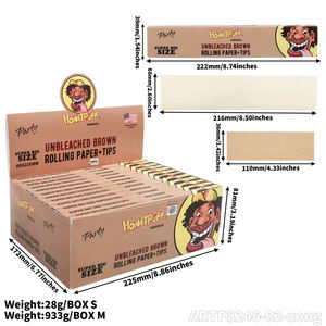 Custom Logo 220*66mm Natural Wood Pulp <b>Brown</b> Color Super Size With Filter Tips <b>Paper</b> For Smoking <b>Rolling</b> <b>Paper</b> Wholesale - Product Image 5