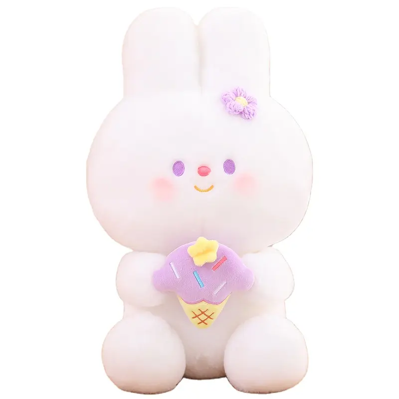 Venta caliente Kawaii lindo dibujos animados sentado postura conejo conejito Animal muñecas Animal de peluche juguete de peluche para niños decoración del hogar
