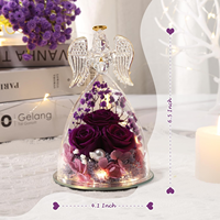 Boîte de fleurs préservées en cadeau, Saint-Valentin, luxe, rose éternelle stabilisée, rose ange préservée pour Noël, Noël, Thanksgiving, cadeau