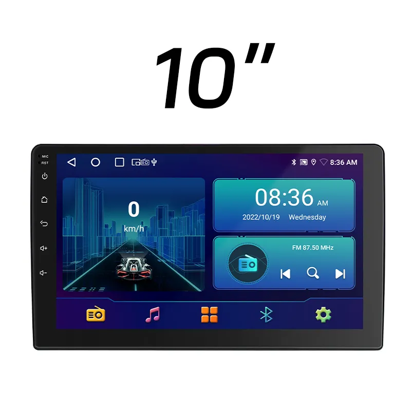 Estéreo universal para coche, dispositivo con GPS, Android, 2 Din, 2 + 32G, 10 pulgadas, radio de coche