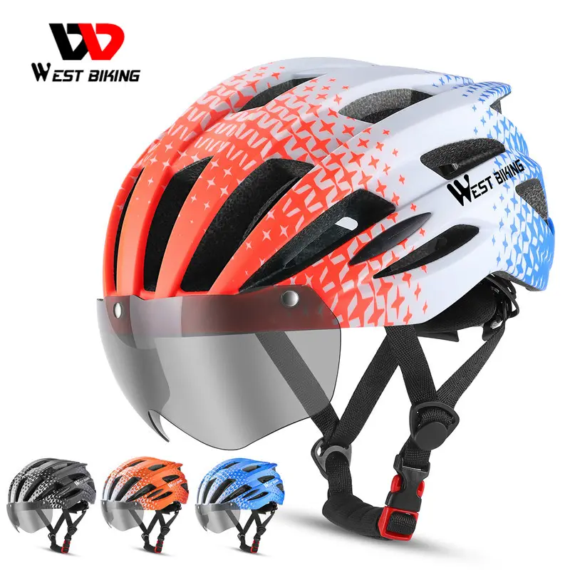 WEST BIKING Schutzbrille Schutzhelm mit leicht atmungsaktiven integrierten Form helmen Fahrrad Fahrrad Magnet helm Fahrrad