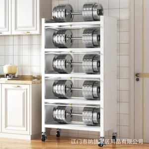 Armoire de rangement étroite Najie Kitchen 40 cm en acier carbone moderne sur roulettes, étagère multi-niveaux - Product Image 3