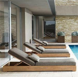 Tumbona portátil de tela para exteriores, sombrilla de nailon ajustable para jardín, cama de playa, de madera, venta al por mayor - Product Image 6
