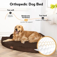Lit d'angle triangulaire pour chien, imperméable, en velours arctique, avec mousse alvéolée orthopédique, pour détaillants, fabrication sur mesure