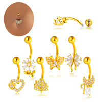 Anneaux de nombril Maina tendance saisonnière, style plage estival, étanches, en zircon, à filetage externe, bijoux de piercing corporel pour le nombril