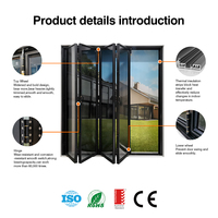 Puerta Plegable de Aluminio con Marco Estrecho, Puerta Interior para Habitaciones Pequeñas, Entrada con Vidrio Transparente, Perfil Delgado, Separador de Armario