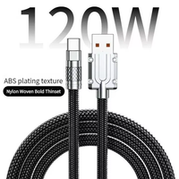 Cordon de câble de données de chargeur Usb 120W épais tressé populaire pour tous les téléphones OEM 1M 6A câbles de charge en nylon Type-C de charge Super rapide