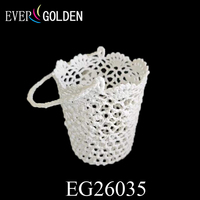 Panier de rangement en dentelle pour demoiselle d'honneur, en coton tissé personnalisé de haute qualité, imperméable, livraison rapide, EG26035 15X16CM, pour décoration de mariage