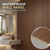 Panneau mural en PVC imperméable de 8 pieds à effet bois 3D, panneau décoratif à âme creuse pour les murs intérieurs de la salle de bain