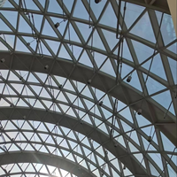 Structure en acier préfabriquée, ossature légère, design de toit en verre pour dôme de lucarne, bâtiments de centres commerciaux, soudage, pliage, découpe