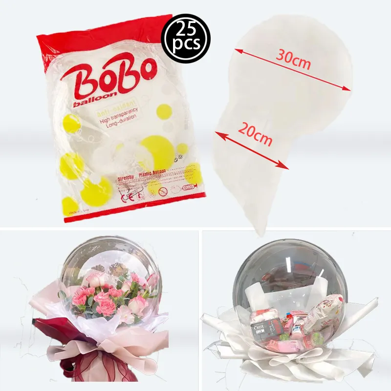 Globos BOBO de gran calibre de 20cm, globo transparente, regalo de burbuja, decoración para fiesta de cumpleaños, regalo