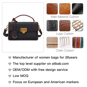 工厂定制时尚女性单肩包设计师真皮女士手提袋锁小方包钱包手袋 - Product Image 4