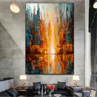 Home Living Room Decor Modern Color Poster Abstract Canvas Pictures decor wall hand paintings