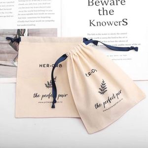 High Quality Organic Cotton <b>Drawstring</b> Dust <b>Pouch</b> for Candle and Jewelry Gift Packing with Custom Logo Printed - Product Image 4