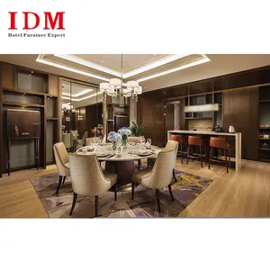 IDM-Z02 Réservation de luxe moderne en bois tables et chaises meubles de salle à manger d'hôtel