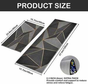 2pcs/<b>sets</b> Fashionable Nordic Style Kitchen Crystal Velvet Floor <b>Mat</b> Household Carpet Long Strip Door <b>Mat</b> Modern Home Decor - Product Image 2