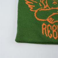 Bonnets en acrylique jacquard personnalisés avec logo, motif tricoté imprimé personnalisé pour unisexe, nœuds réversibles de haute qualité, motif de personnage
