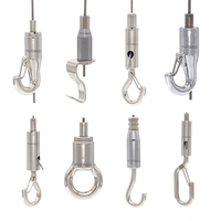 Pince de câble métallique suspendue réglable avec mousqueton pour kit de suspension de câble en acier de 1.5mm