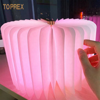 Lampe en bois USB portable et pliable certifiée CE RoHS Petites lampes LED blanches chaudes pour la décoration intérieure et la chambre à coucher