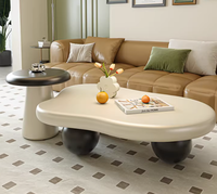 Nouvelle table basse française en crème, style nuage, luxe léger, irrégulière, moderne et simple, pour petits appartements, salon