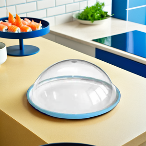 Boîtes en plastique transparent à dôme de qualité supérieure de 5.5 pouces, matériau recyclable et écologique de qualité alimentaire pour couvercles de sushi dans les boissons à usage industriel - Product Image 1