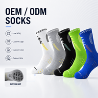 Chaussettes de sport professionnelles pour hommes, tricotées, antidérapantes, avec semelle massante, antibactériennes, en Spandex/Nylon/Coton, collection automne Elite