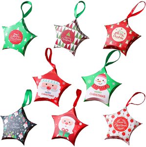 Star-shaped Snack Candy Box Christmas Packaging Gable Christmas Boxes Christmas Tree Decorations Wedding Favors Candy Box