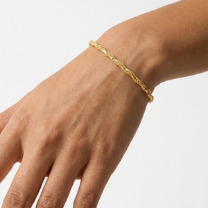 สร้อยข้อมือเงินแท้ 925 ชุบทอง 14K สไตล์อิตาลี ทำมือ ลายเชือกเกลียว สำหรับผู้หญิง - Product Image 5
