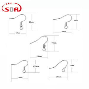 SDA boca de peixe em forma de U ganchos 316 titânio aço orelha fio mola frisada componentes para brincos DIY acessórios - Product Image 5