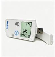 Registrador de Temperatura y Humedad LCD Multiusos Personalizado M100TH con Informe en PDF, Plástico, Clasificación IP54