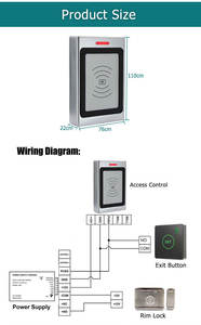 Impermeable 125Khz Caja de metal de alta capacidad Control de acceso al aire libre independiente con función de control remoto - Product Image 5