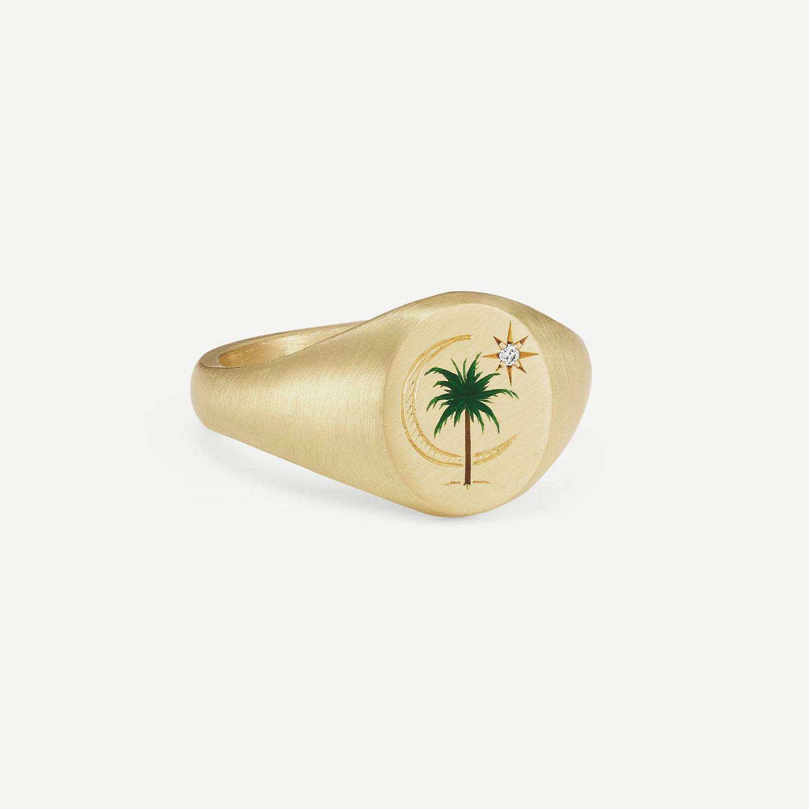 Brown palm tree ring