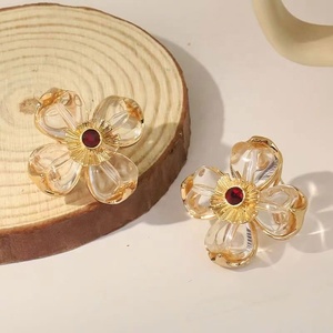 Silver Needle Trendy Zircon Set Versatile High-End French Retro <b>Light</b> Luxury Palace Style Charm Transparent <b>Butterfly</b> Earrings - Product Image 5