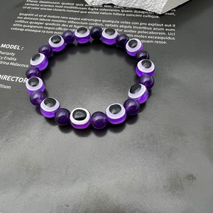 Pulsera de cristal con ojo turco y cuentas sueltas de piedra natural redonda para regalo, origen Yiwu, 21 piezas - Product Image 4
