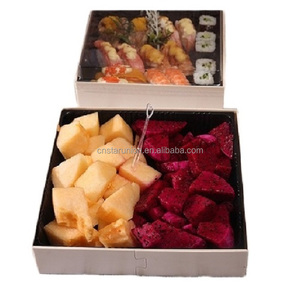 Usine personnalisé jetable pique-nique boîtes <span class=keywords><strong>en</strong></span> <span class=keywords><strong>bois</strong></span> gâteau aux fruits Sushi boulangerie salade noix boîte alimentaire couvercle transparent emballage étui - Product Image 2