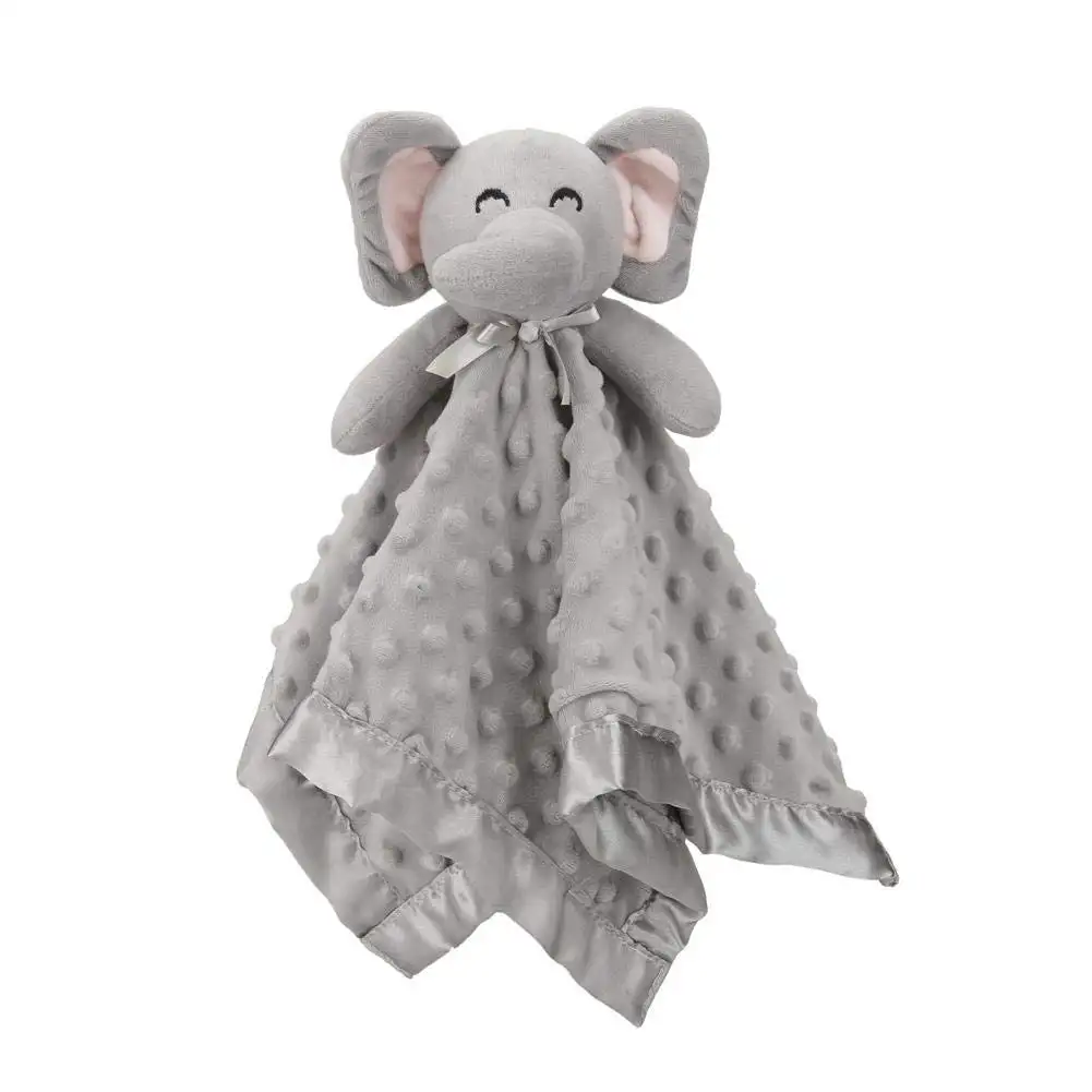 Couverture de bébé en tricot à personnaliser, couverture douce en forme d'éléphant pour bébé, jouet de sécurité pour enfants