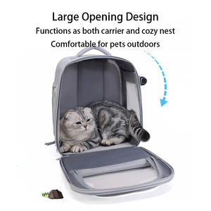 กระเป๋าเป้ใสสำหรับแมวแบบมีช่องระบายอากาศ สายสะพายไหล่ปรับได้ คุณภาพหรูหรา ขายส่ง อุปกรณ์สำหรับสัตว์เลี้ยง กระเป๋าเดินทางสำหรับสัตว์เลี้ยง - Product Image 3