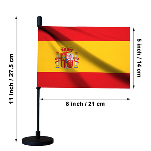 Bandera de coche de España con base magnética y asta de bandera flexible de países nacionales españoles ES para capó de coche Bagetu - Product Image 2