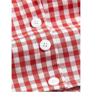 Haut court à carreaux pour femme, dos nu, boutonné devant, tenue décontractée - Product Image 2