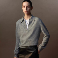 Pull col en V personnalisé en autres matériaux, style Old Money, décontracté, tissé, pour l'hiver et les trajets quotidiens