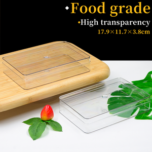 Cajas de embalaje de galletas planas de alta transparencia contenedor de plástico cuadrado duro reciclable con tapa para comida de pastel - Product Image 2