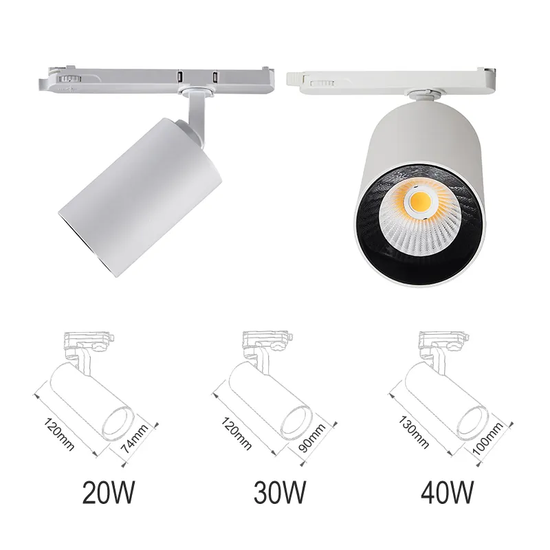 Đèn Led Cob 20W 30W 40W Thiết Kế Độc Đáo Dễ Lắp Đặt Đèn Theo Dõi Có Thể Điều Chỉnh Đèn Led Theo Dõi Tiêu Cự