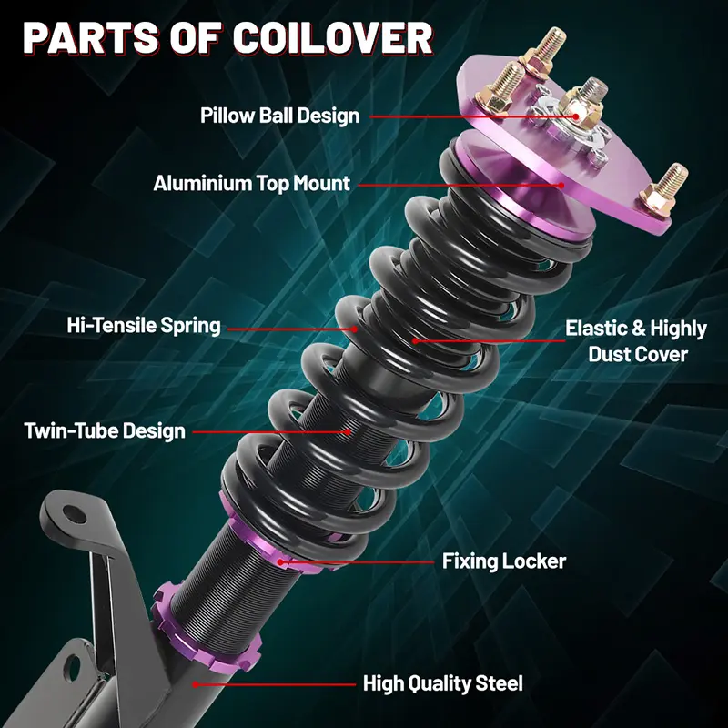 Coilover Shock Absorbers for ES ET Saloon 4doors 2000-2006 Honda Civic Purple