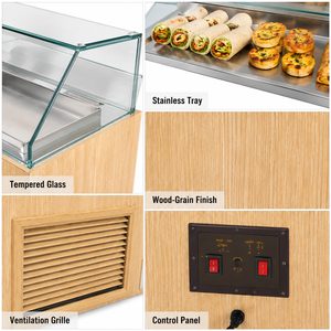 Electric Commercial Refrigerated Sandwich Display Cabinet with Glass Cover Stainless Steel Shelf for Cafe Bakery Snack Bar - Product Image 2