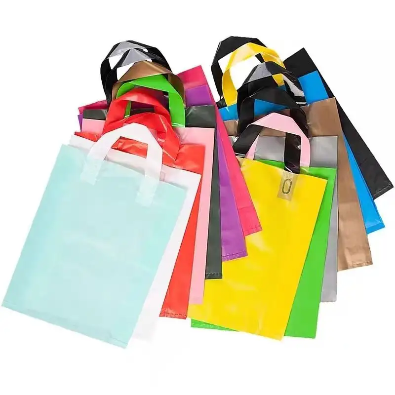 Изготовление на заказ, большие ручные сумки для покупок, пластиковые ручные подарочные пакеты, многоразовые портативные подарочные пакеты