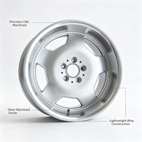 Jante Sera Retro Polished Alloy Deep Dish 5x112 pour Mercedes W126 W210 W203 W124 R129, en alliage coulé, 17-18 pouces, pour voiture de tourisme