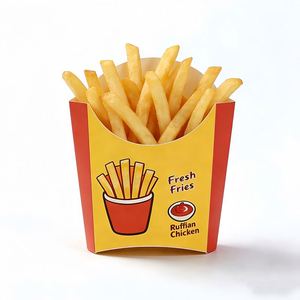Boîte à frites jetable en papier pour emporter, emballage alimentaire personnalisé pour ailes de poulet, boîtes à hamburgers, conteneur pour plats à emporter rapides - Product Image 3